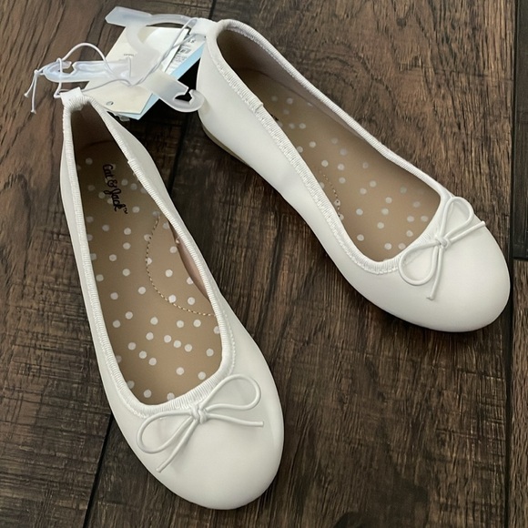 Cat & Jack slides little girls youth white slip on white shoe New size 13 - Picture 6 of 7